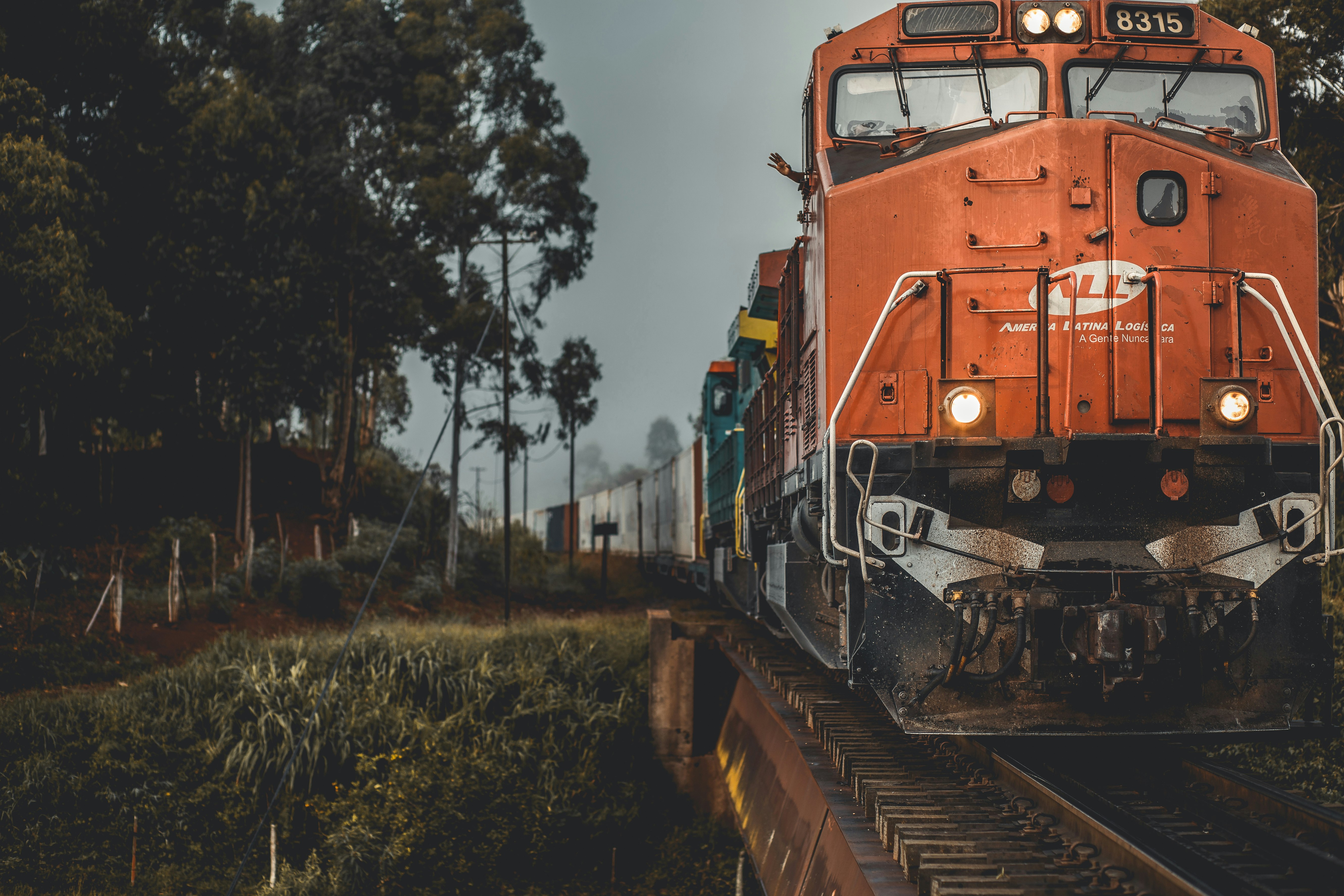 train during golden hour